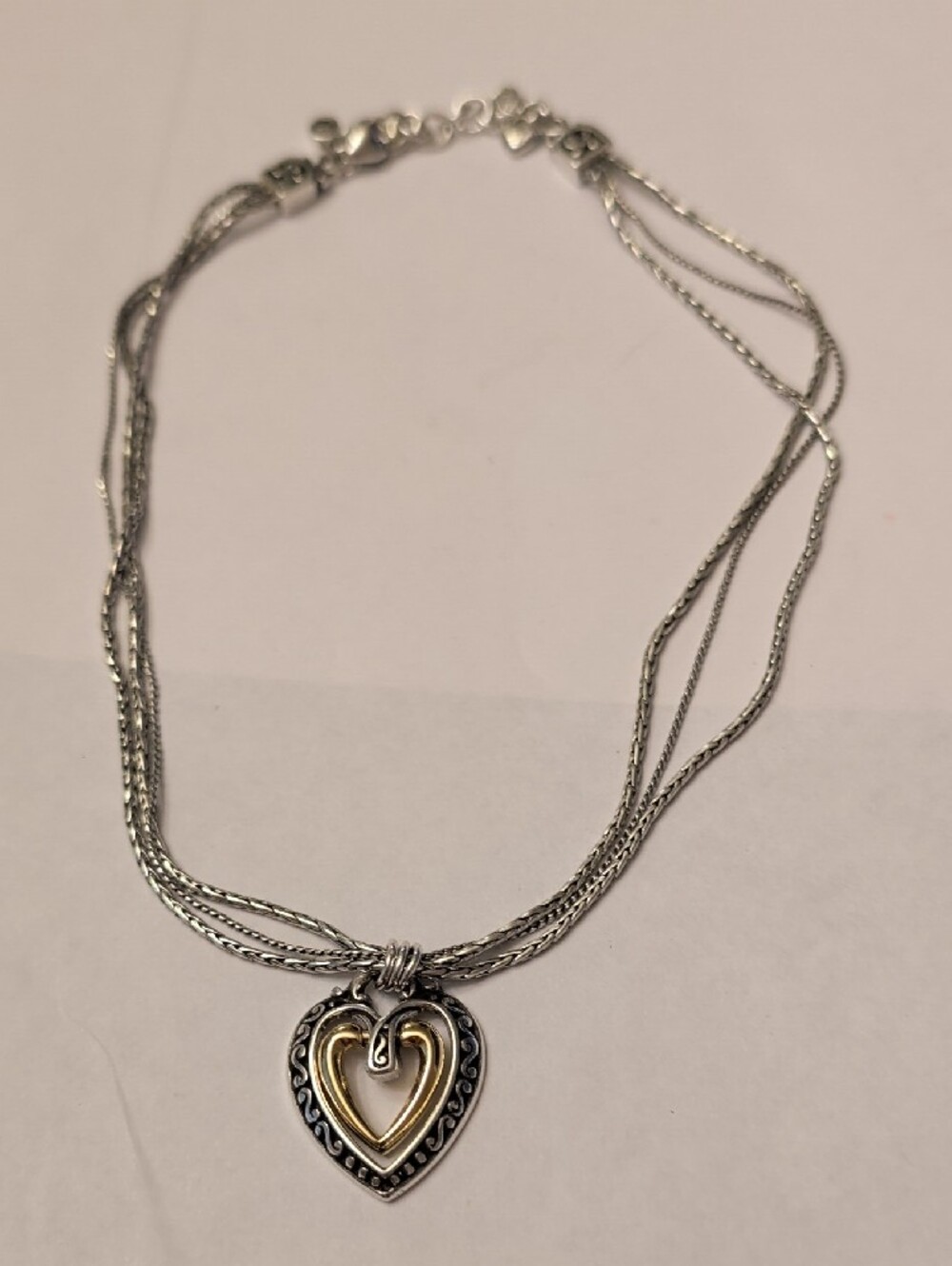 Brighton Two-Tone Heart Pendant Necklace - Gold & Silver - Picture 2 of 8